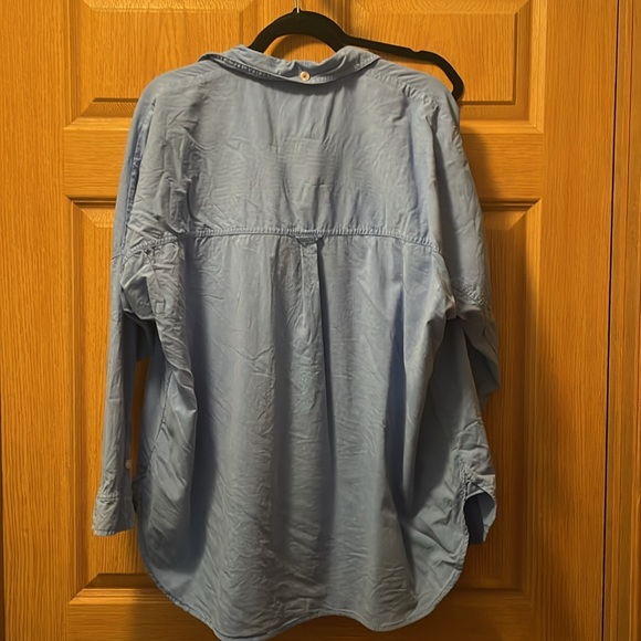 American Eagle oversized button up collar sleeve shirt - Picture 4 of 4